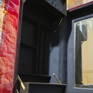 Red and Black Jewelry Box with Mirror